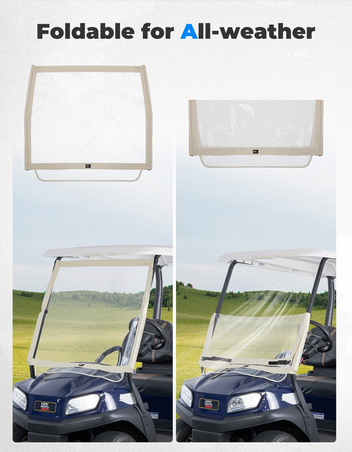 Foldable Golf Cart Windshield for Club Car DS, Tempo, Precedent - Kemimoto