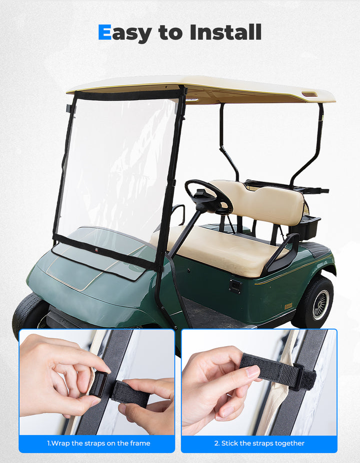 Foldable Golf Cart Windshield for EZGO TXT 1994-2013 - Kemimoto