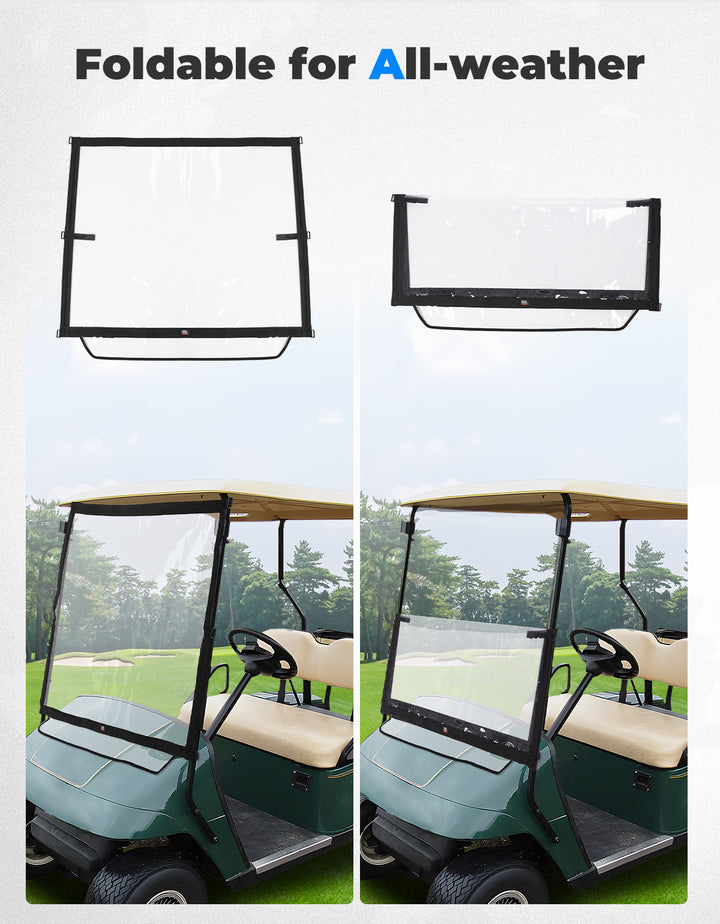 Foldable Golf Cart Windshield for EZGO TXT 1994-2013 - Kemimoto