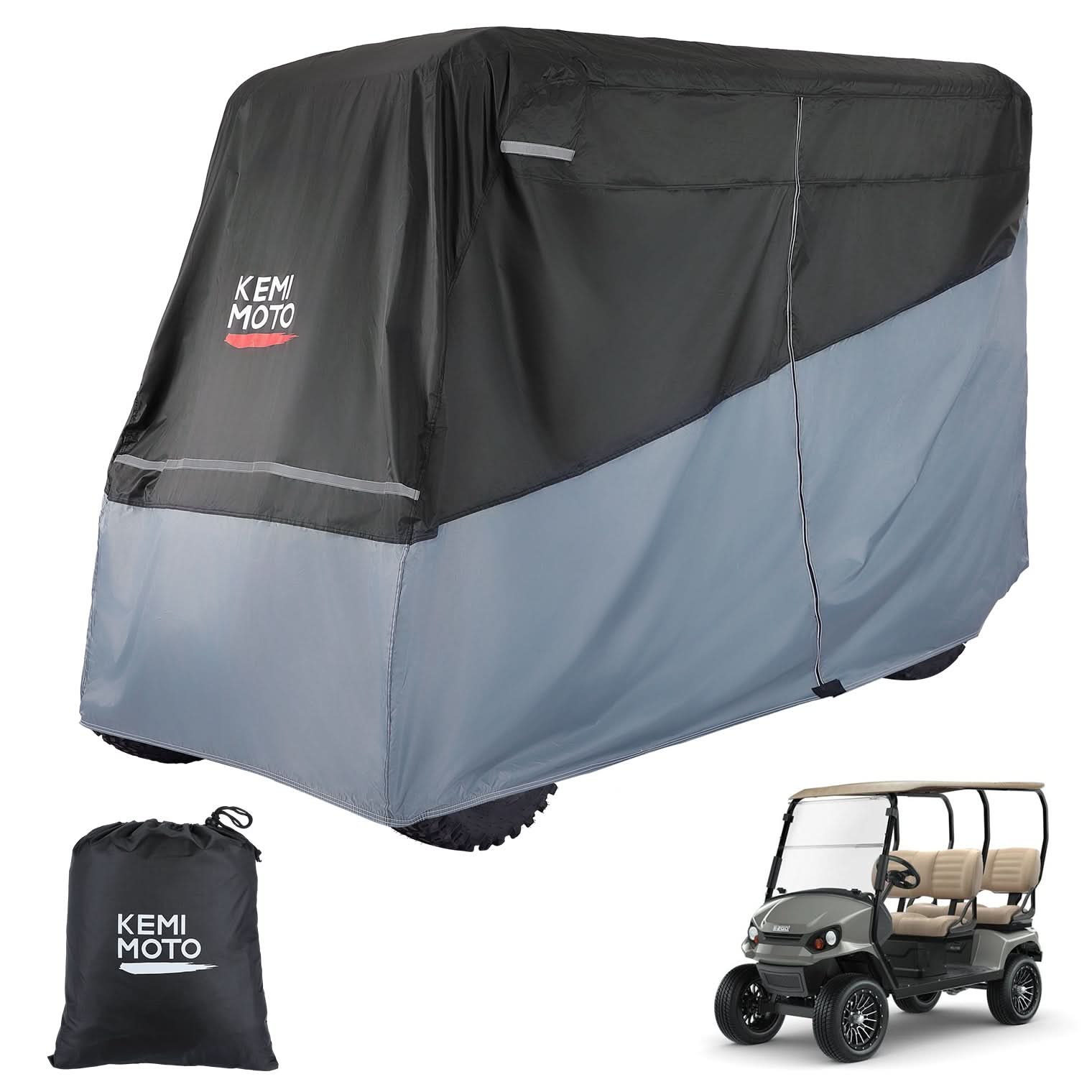 Universal Golf Cart Cover Seats with Storage Bag - Kemimoto