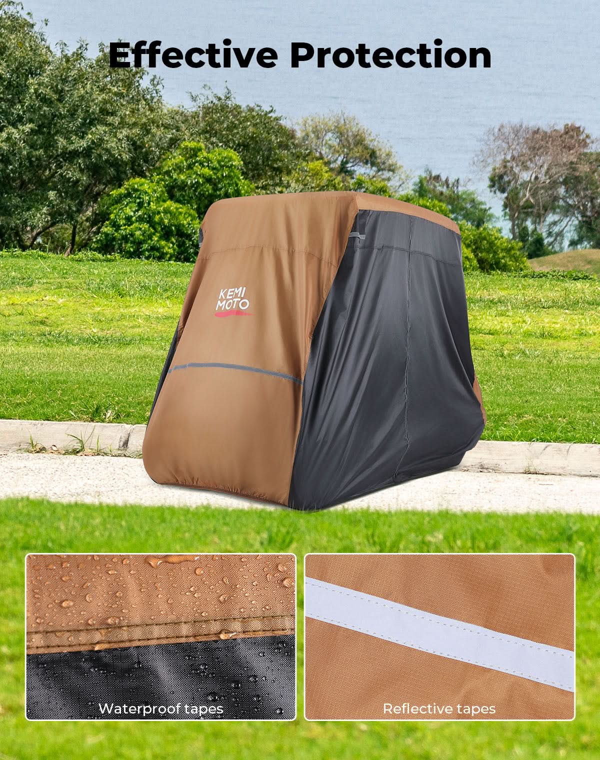 Universal Golf Cart Cover for 2-4 Seats with Storage Bag - Kemimoto