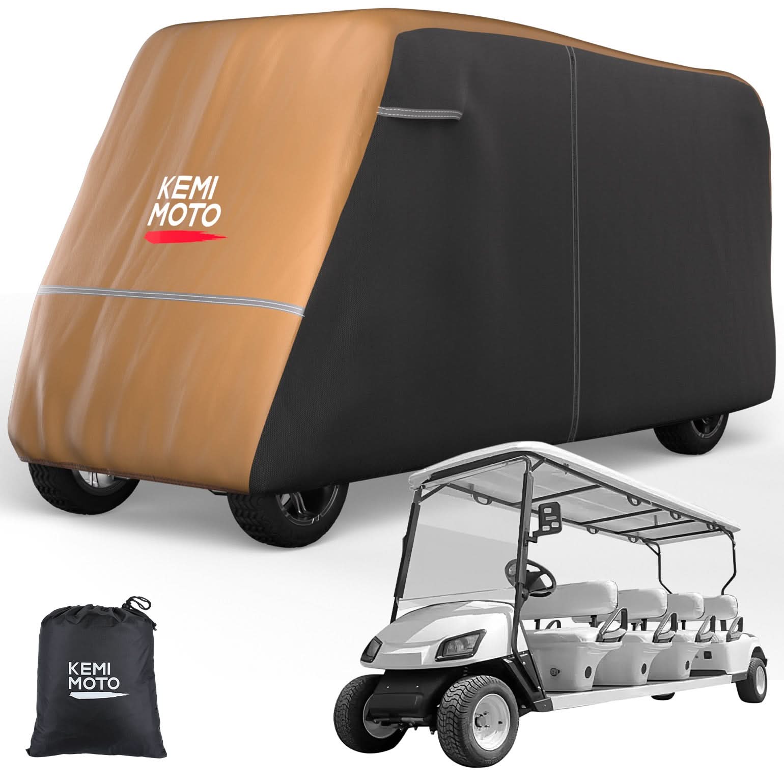 Universal Golf Cart Cover Seats with Storage Bag - Kemimoto