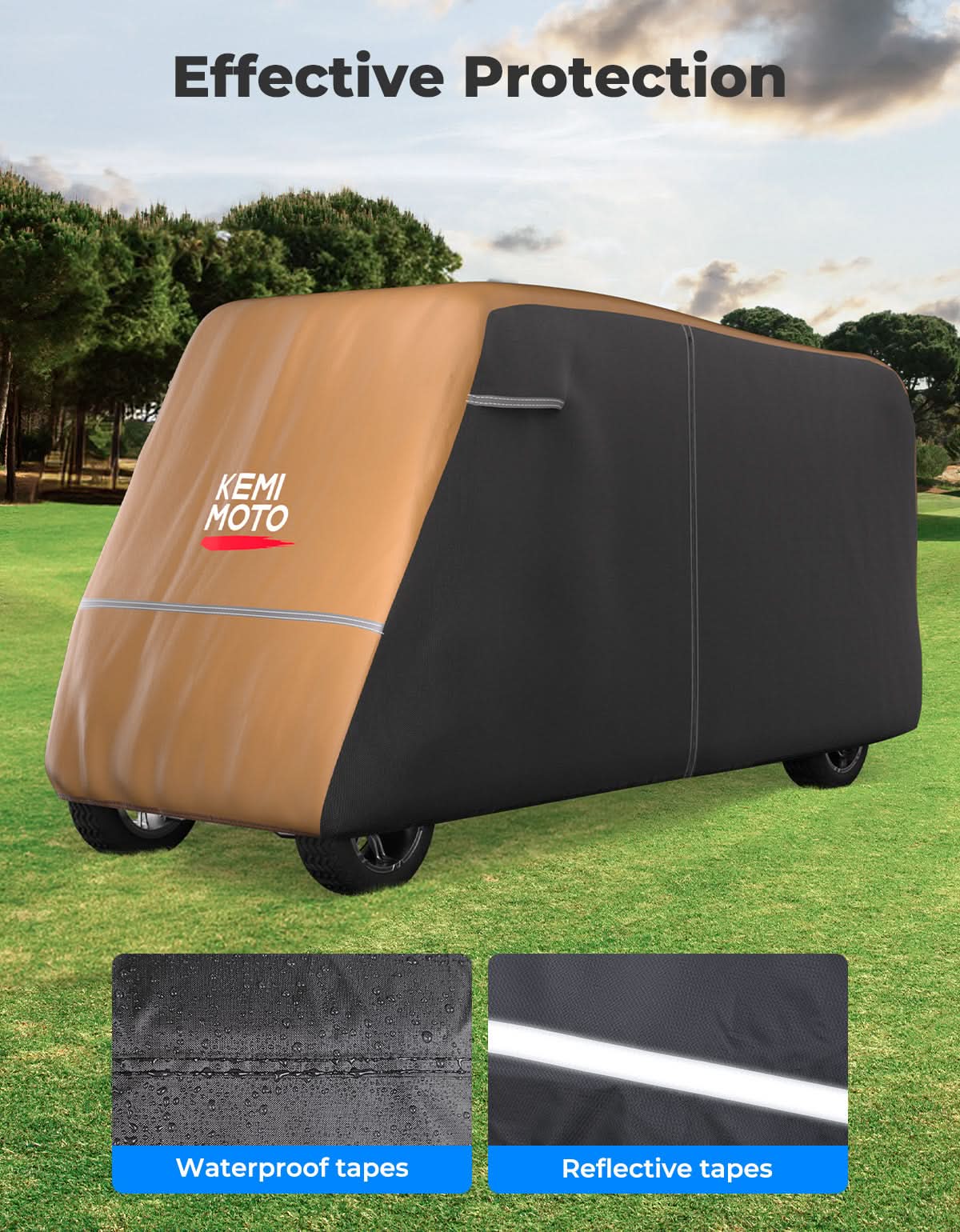 Universal Golf Cart Cover Seats with Storage Bag - Kemimoto