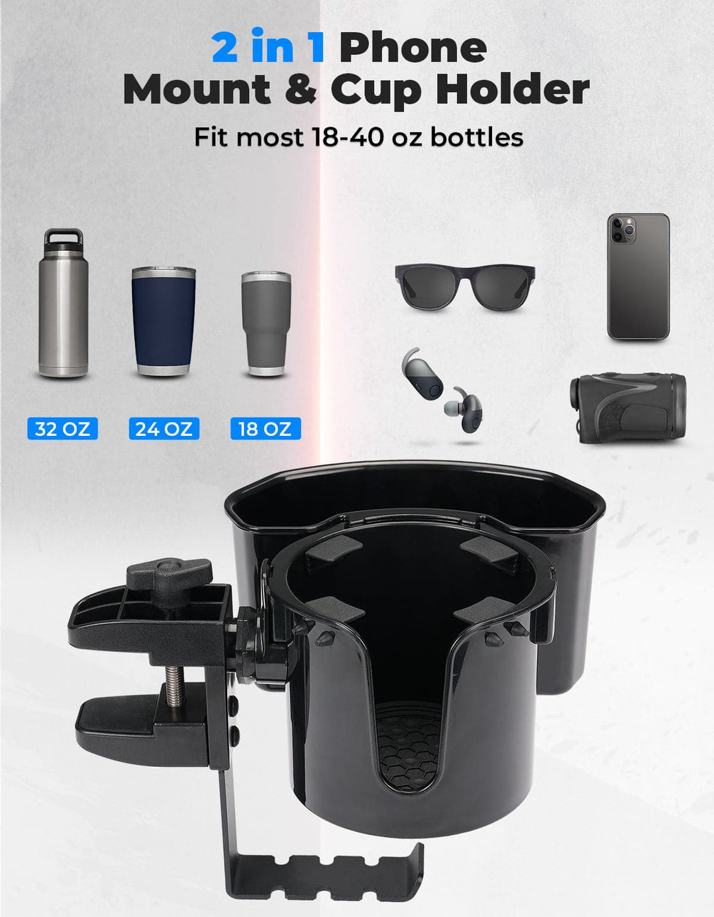 2-in-1 Desk Cup Holder with Headphone Hanger - Kemimoto