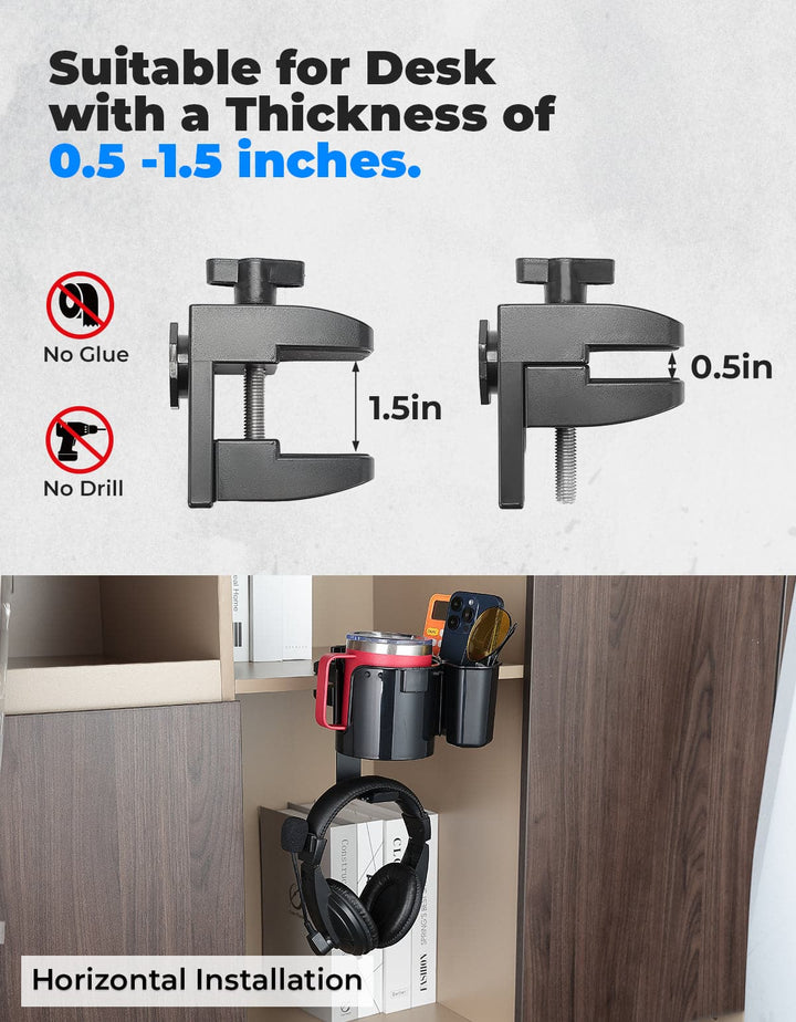 2-in-1 Desk Cup Holder with Headphone Hanger - Kemimoto