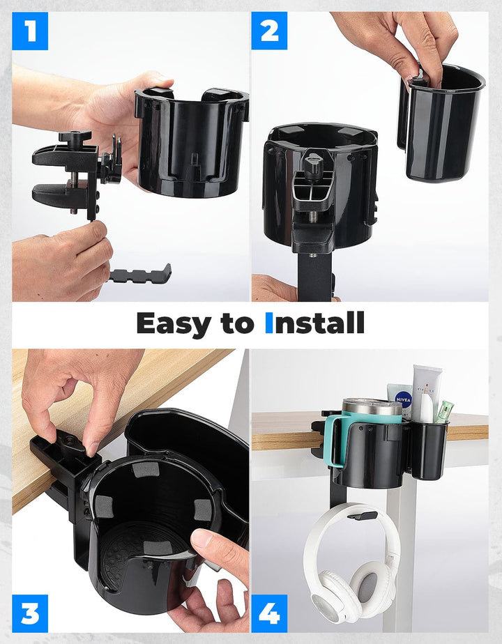 2-in-1 Desk Cup Holder with Headphone Hanger - Kemimoto