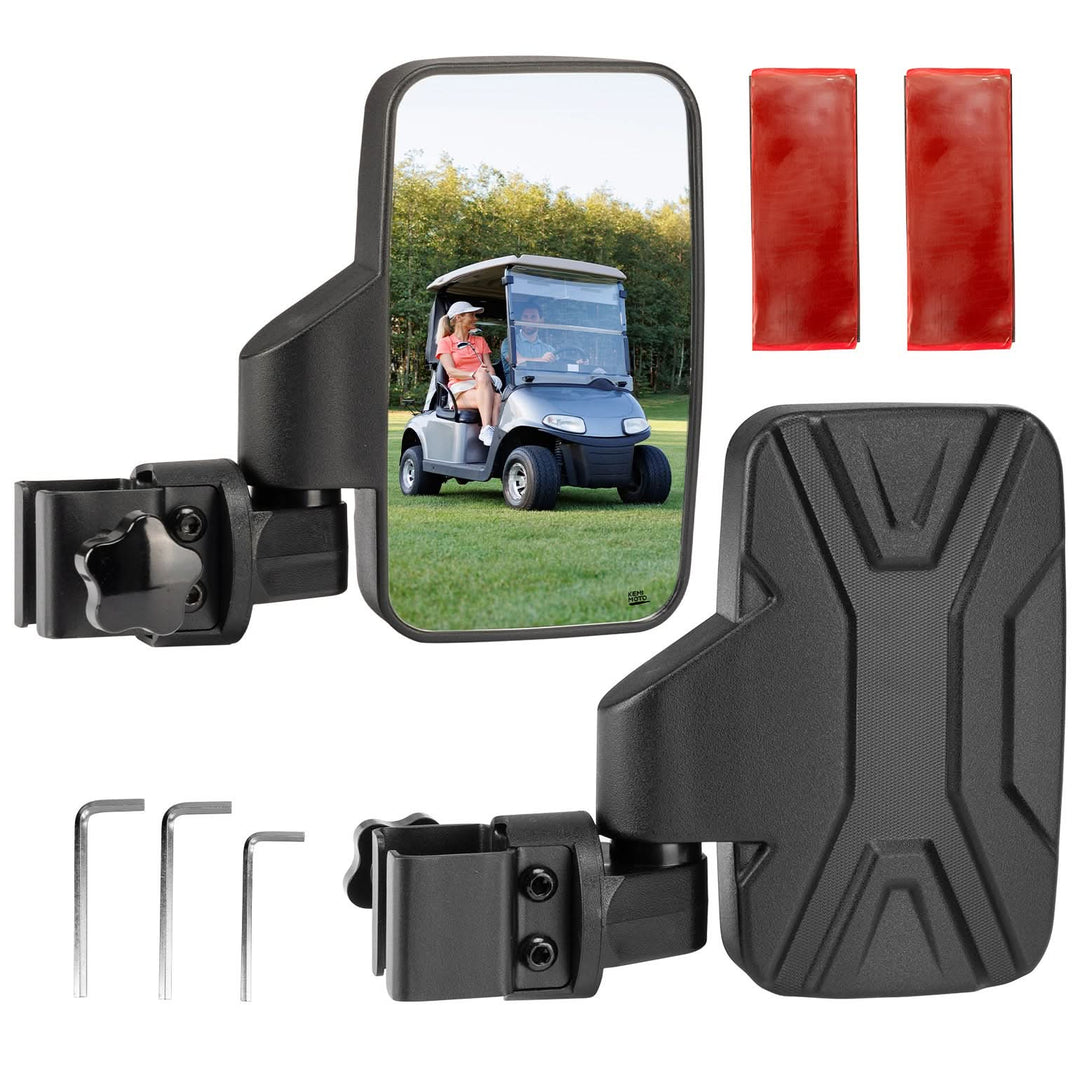 Side Mirrors For Golf Cart Square Tube Mount - Kemimoto