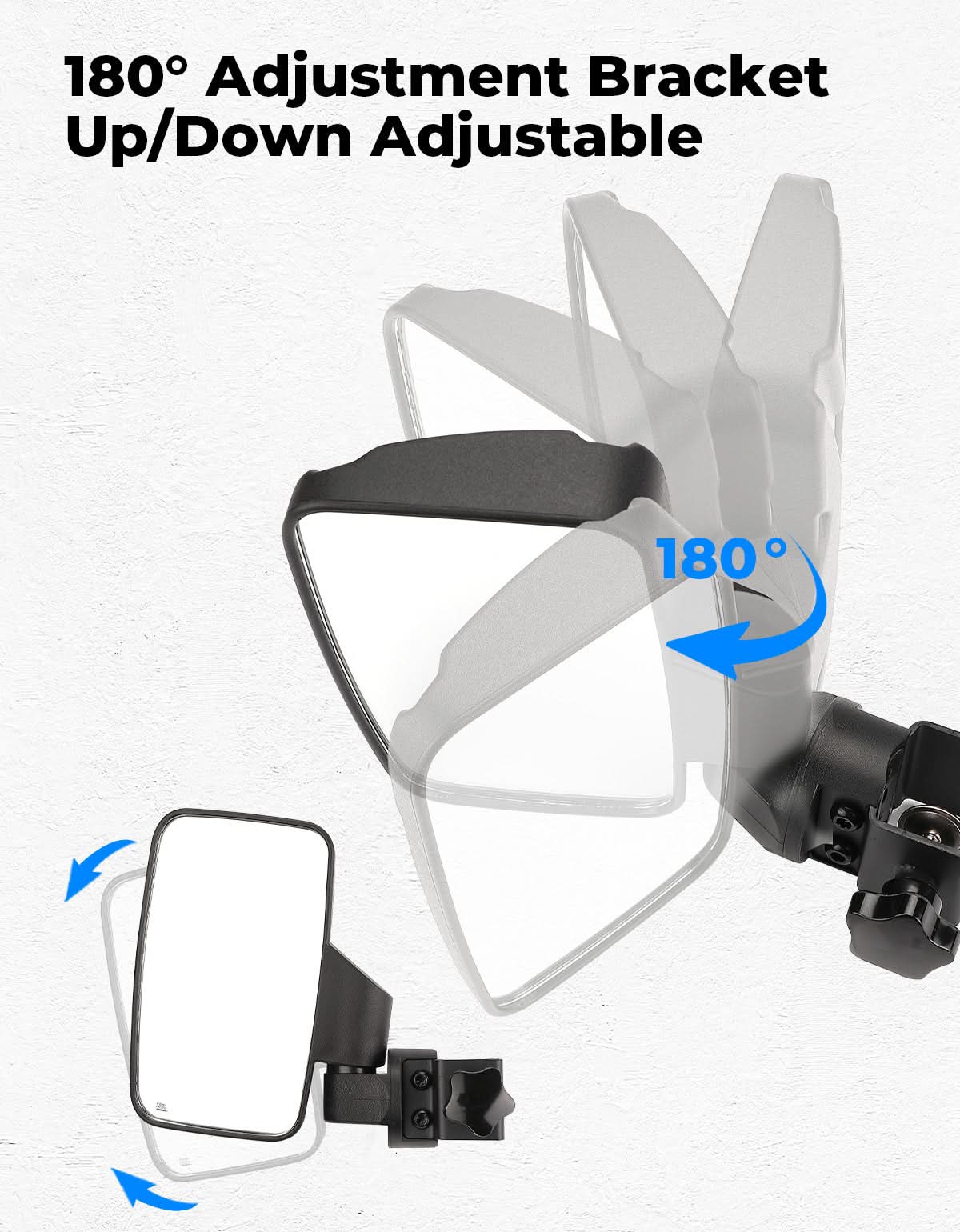 Side Mirrors For Golf Cart Square Tube Mount - Kemimoto