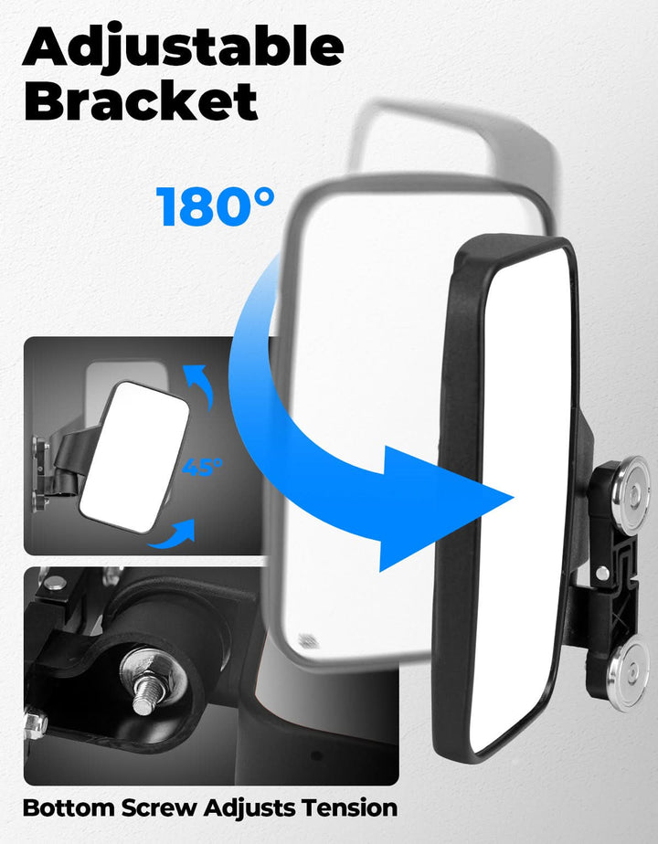 Magnetic Golf Cart Side Mirrors, Universal Rear View Mirrors - Kemimoto