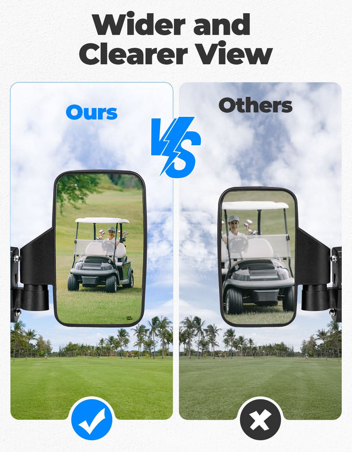 Magnetic Golf Cart Side Mirrors, Universal Rear View Mirrors - Kemimoto
