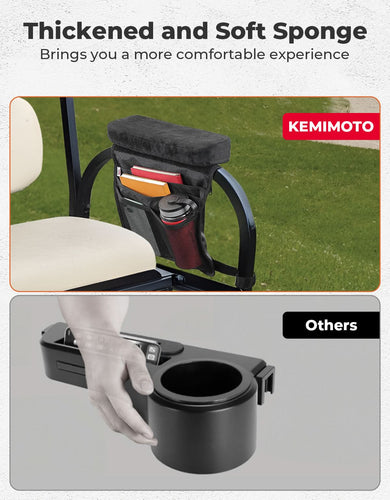 Golf Cart Armrest with Organizer Bag for EZGO & Club Car