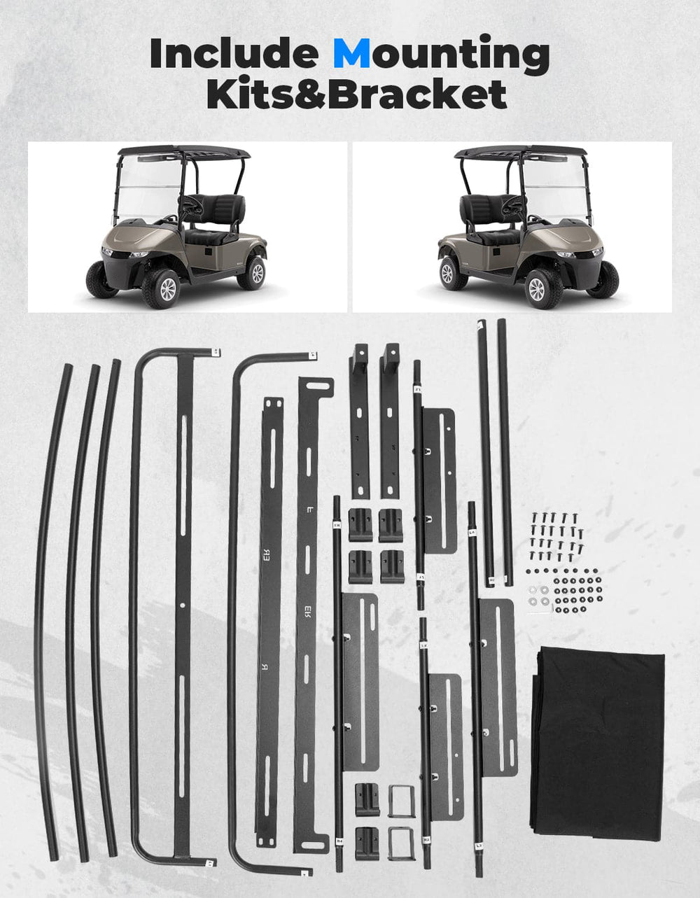 Golf Cart Roof Canvas Sun Top for EZGO RXV 2008+ - Kemimoto