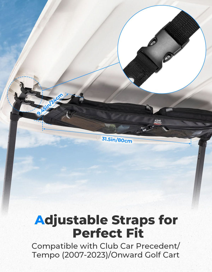 Golf Cart Overhead Storage Bag for Club Car Precedent Tempo