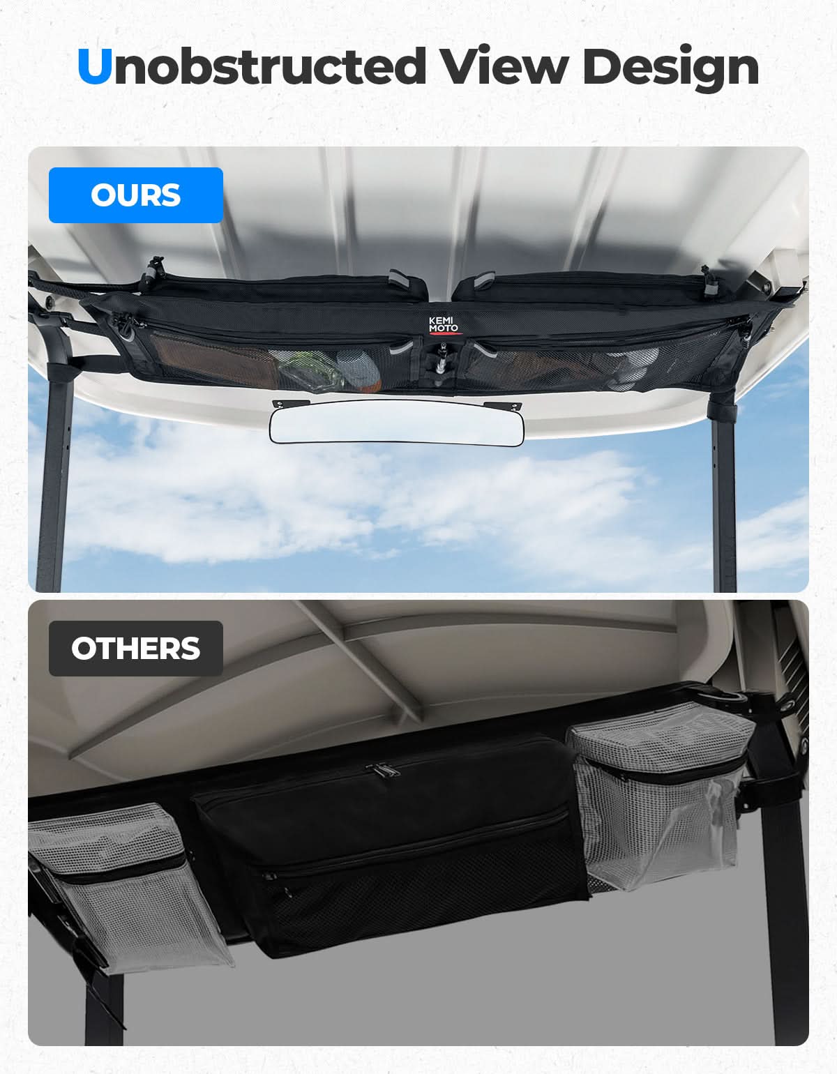 Golf Cart Overhead Storage Bag for Club Car Precedent Tempo - Kemimoto