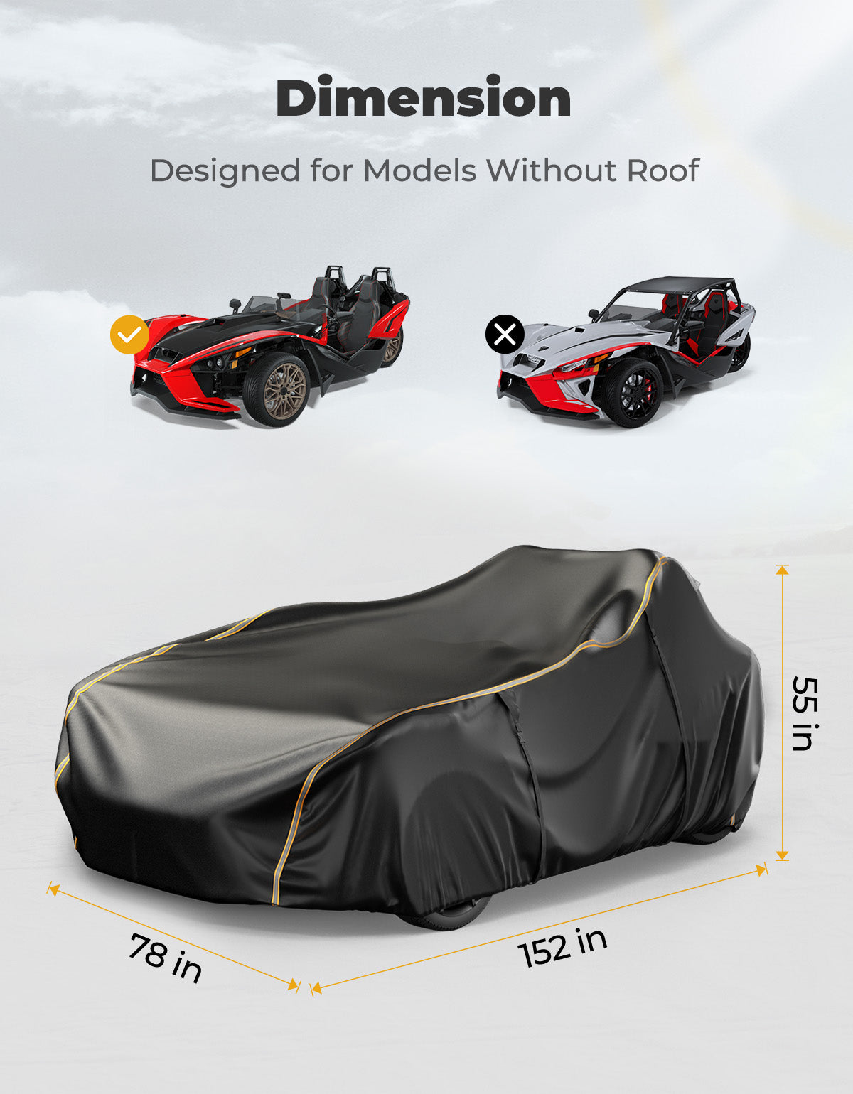 Full Cover for Polaris Slingshot S SL SLR R 2015-2024 - Kemimoto