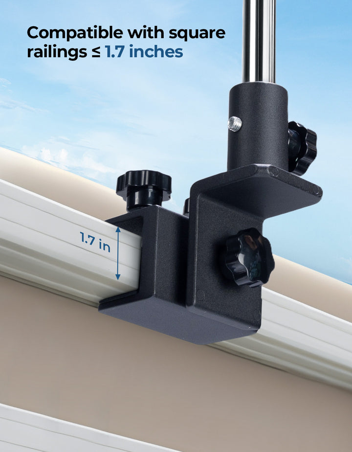 "10.5" x 4" Adjustable Marine Rearview Mirror with Telescoping Pole for Pontoon & Ski Boats