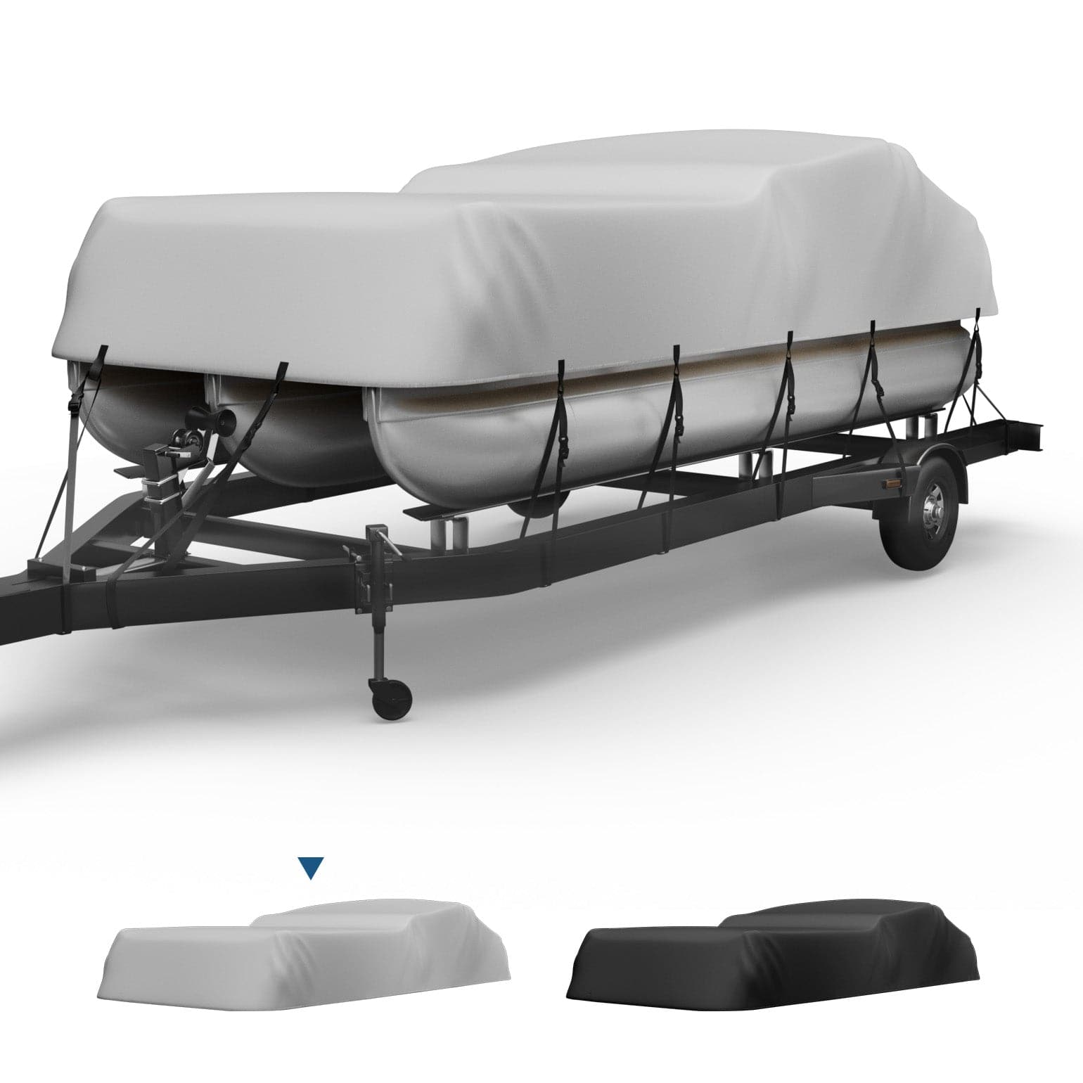 Pontoon Boat Cover 21-24ft, Heavy Duty 600D UV Resistant - Kemimoto