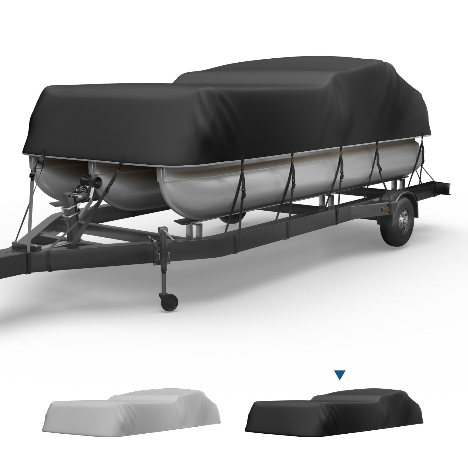 Pontoon Boat Cover 21-24ft, Heavy Duty 600D UV Resistant - Kemimoto