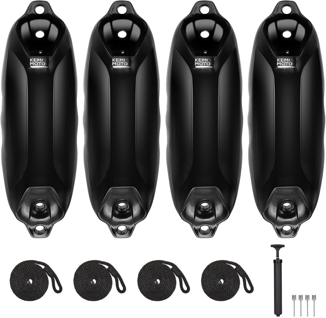 2pcs Inflatable Boat Fenders Bumpers for 20-30ft Boat for Docking - Kemimoto