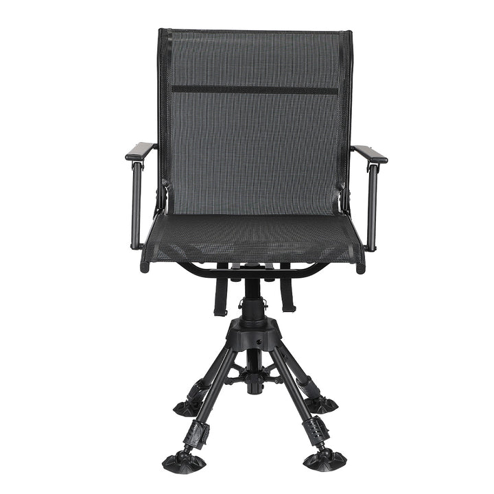 Hunting Fishing Chair, 360° Silent Swivel Hight Adjustable Quick Folding Blind Chair