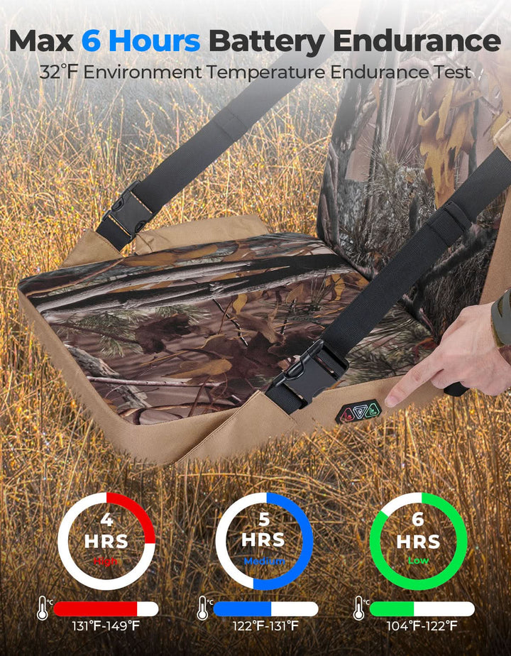 Heated Hunting Seat Cushion with 10000mAh Battery