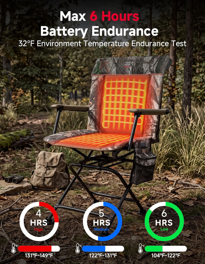 360° Silent Swivel Heated Hunting Chair