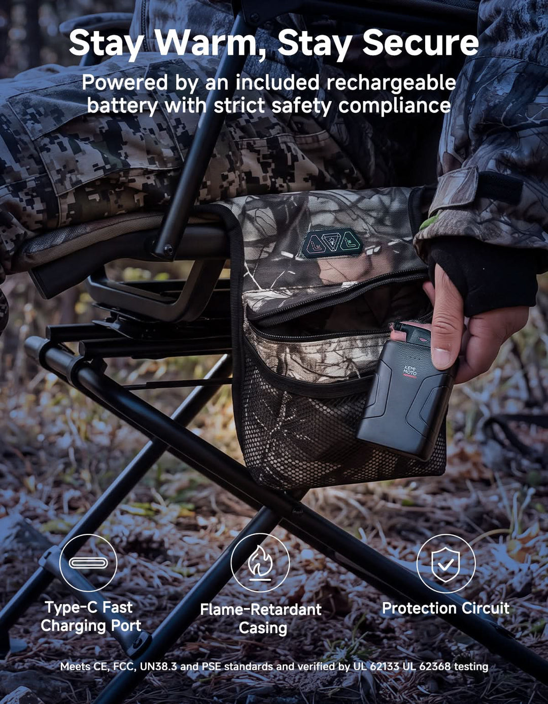360° Silent Swivel Heated Hunting Chair