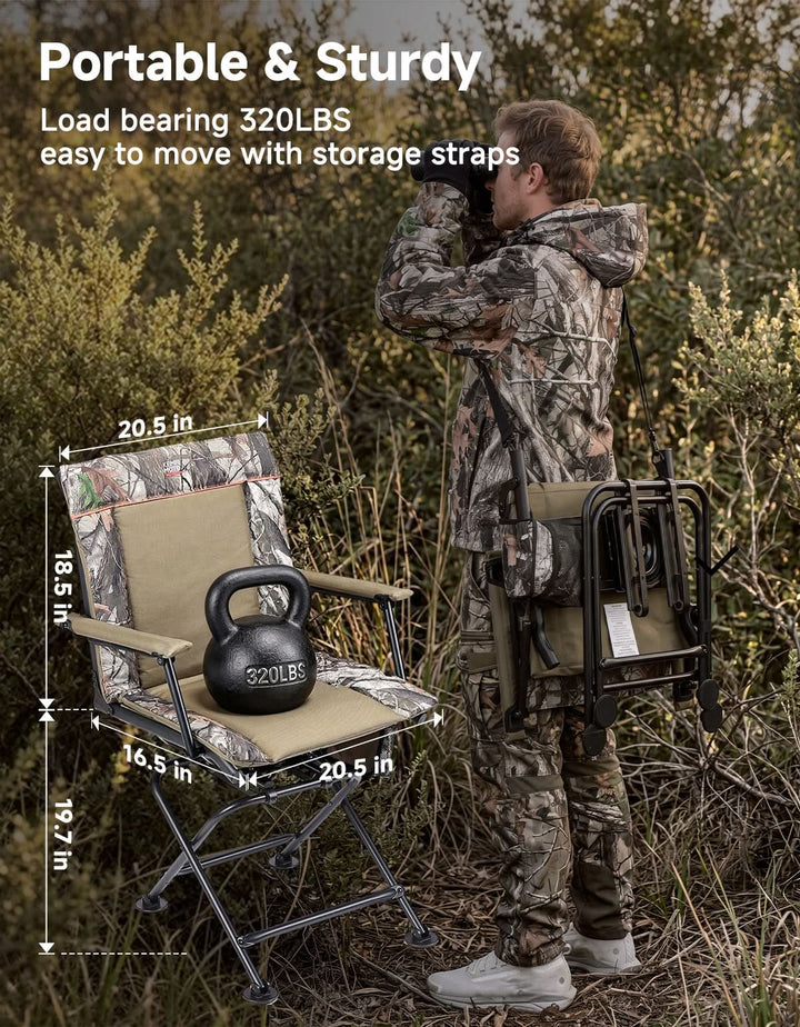 360° Silent Swivel Heated Hunting Chair