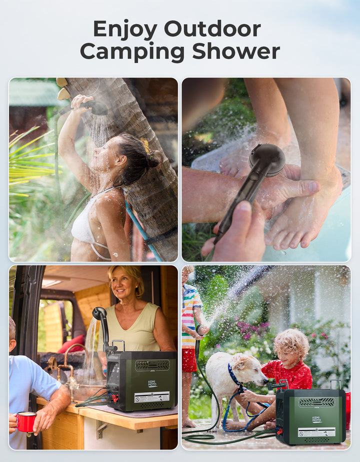 Portable Shower Propane Water Heater with Pump, Constant Temperature Hot Water Heater - Kemimoto