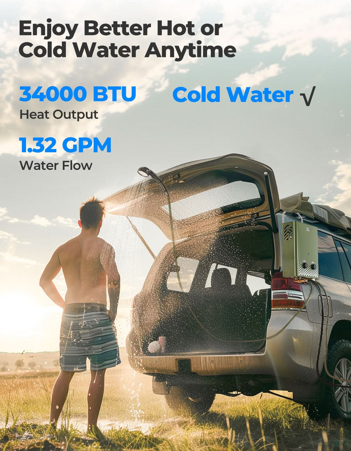 Tankless Water Heater, Outdoors 1.32GPM 5L - Kemimoto