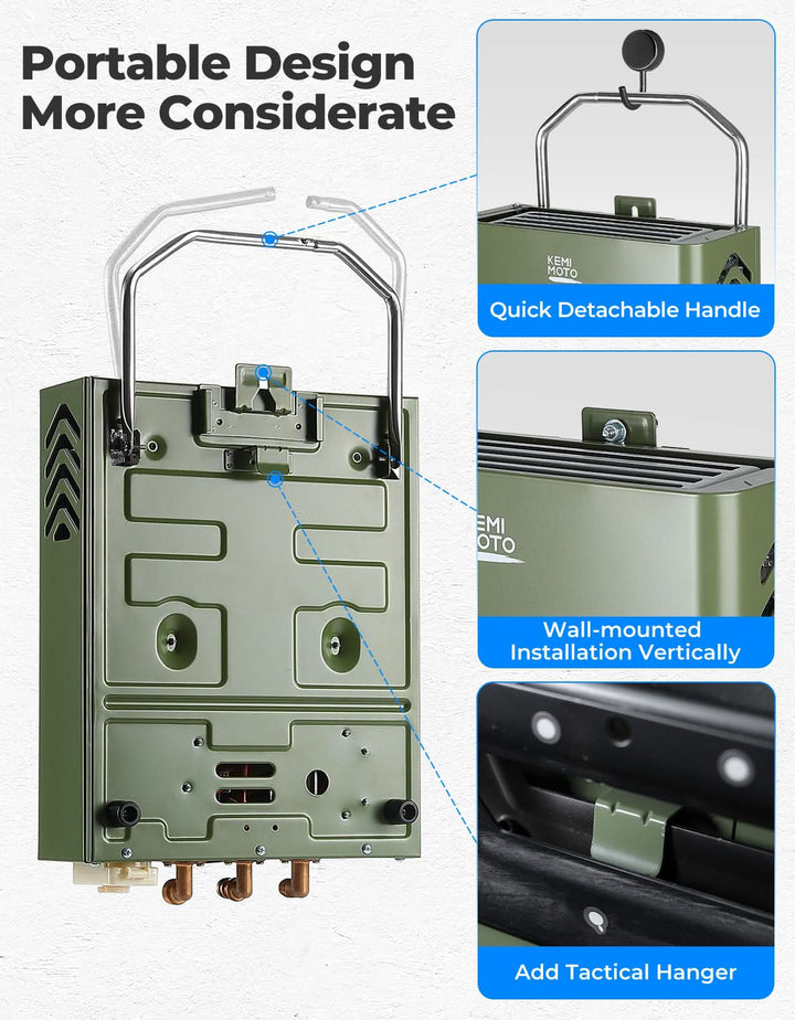 Tankless Water Heater, Outdoors 1.32GPM 5L - Kemimoto