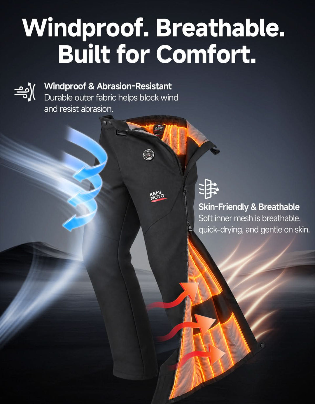 WarmLife® Heated Quick-Off Motorcycle Overpants