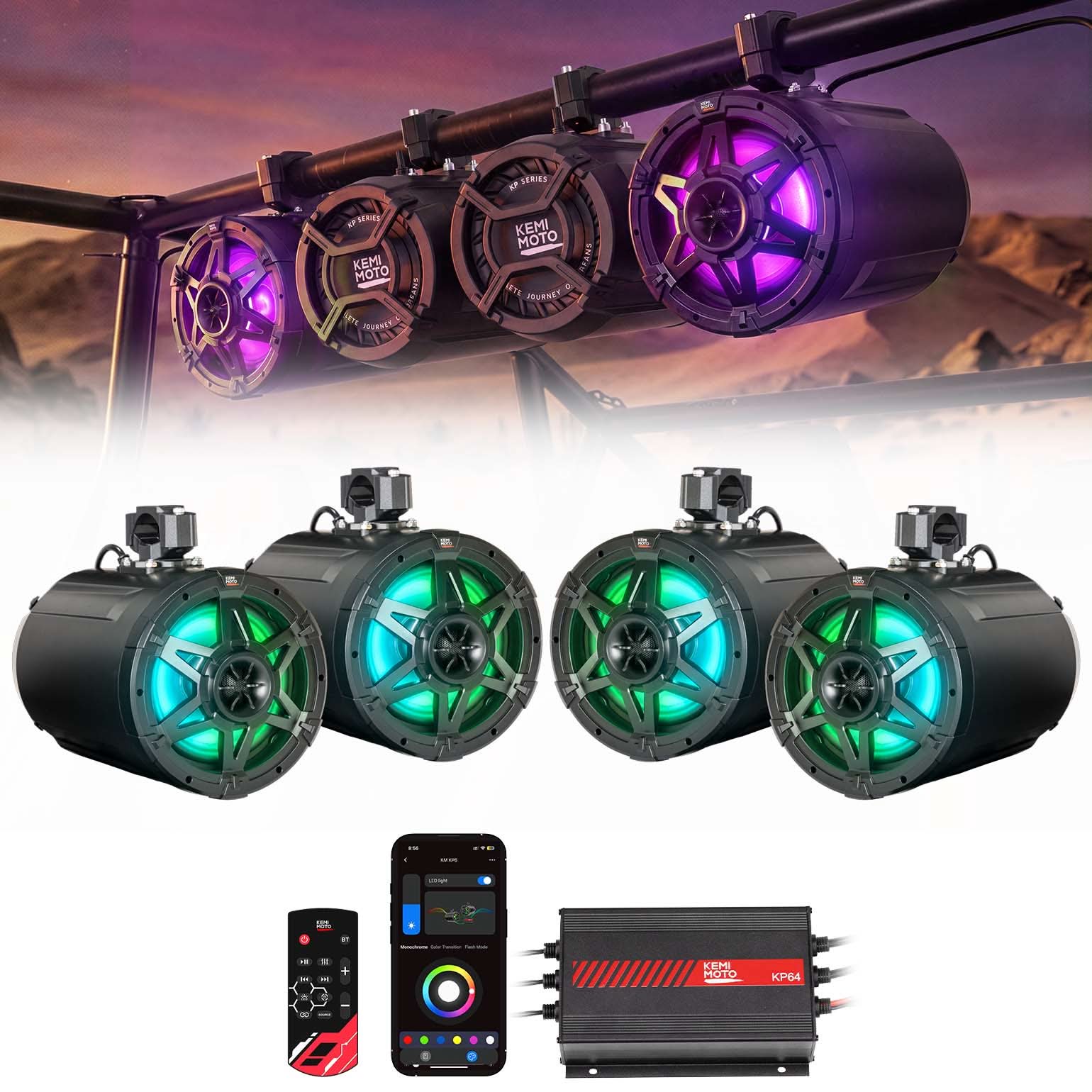 Altavoces de torre KEMIMOTO KP64 para UTV/ATV de 6.5