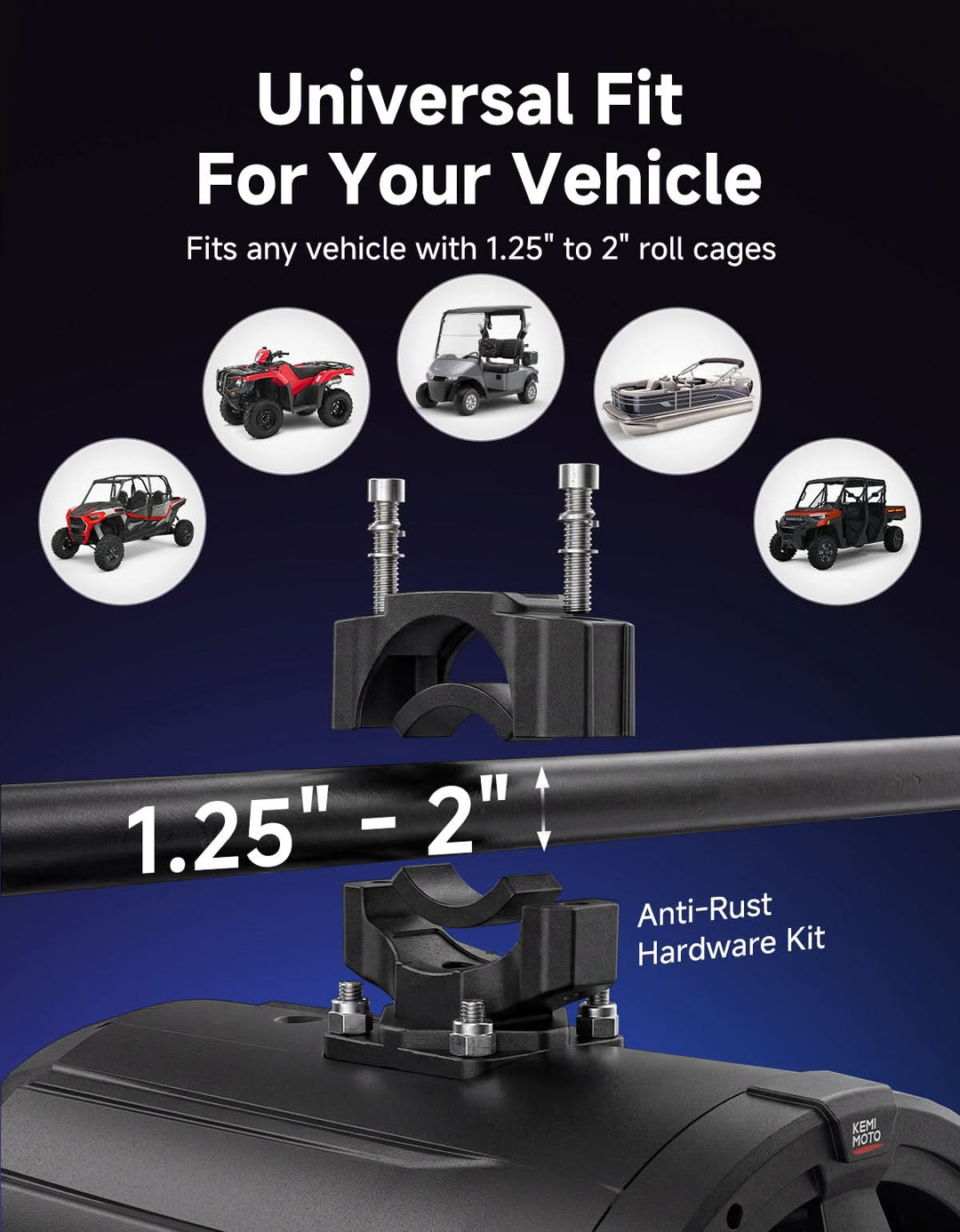KEMIMOTO KP64 6.5" Tower Speakers for UTV/ATV 800W Max Power