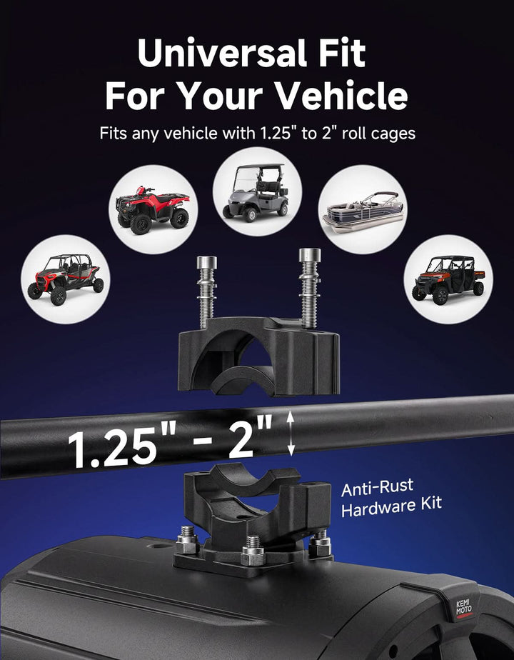 KEMIMOTO KP64 6.5" Tower Speakers for UTV/ATV 800W Max Power