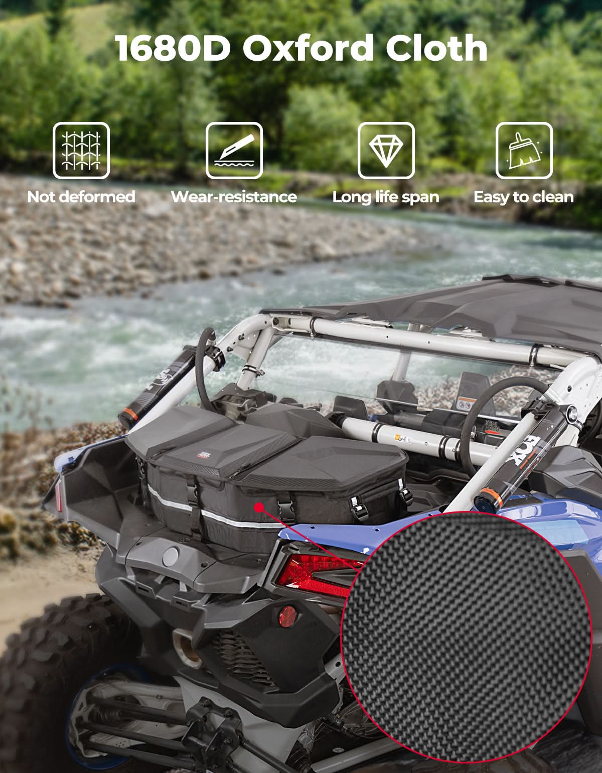 Upgraded 50L ATV Cargo Bag – Front/Rear Rack Cooler & Storage Box