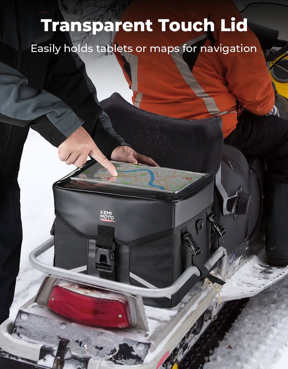 Snowmobile ATV Gear Bag 16L, Water-Resistant Storage Pack - Kemimoto