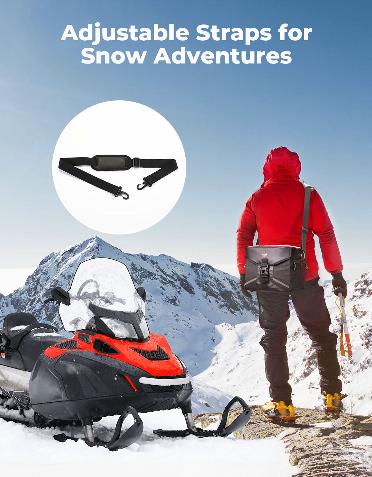 Snowmobile ATV Gear Bag 16L, Water-Resistant Storage Pack