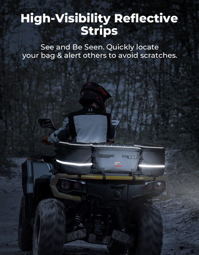 71L ATV Rear Seat Storage Bag with Cooler & Removable Cushion for Polaris, Can-Am - Kemimoto