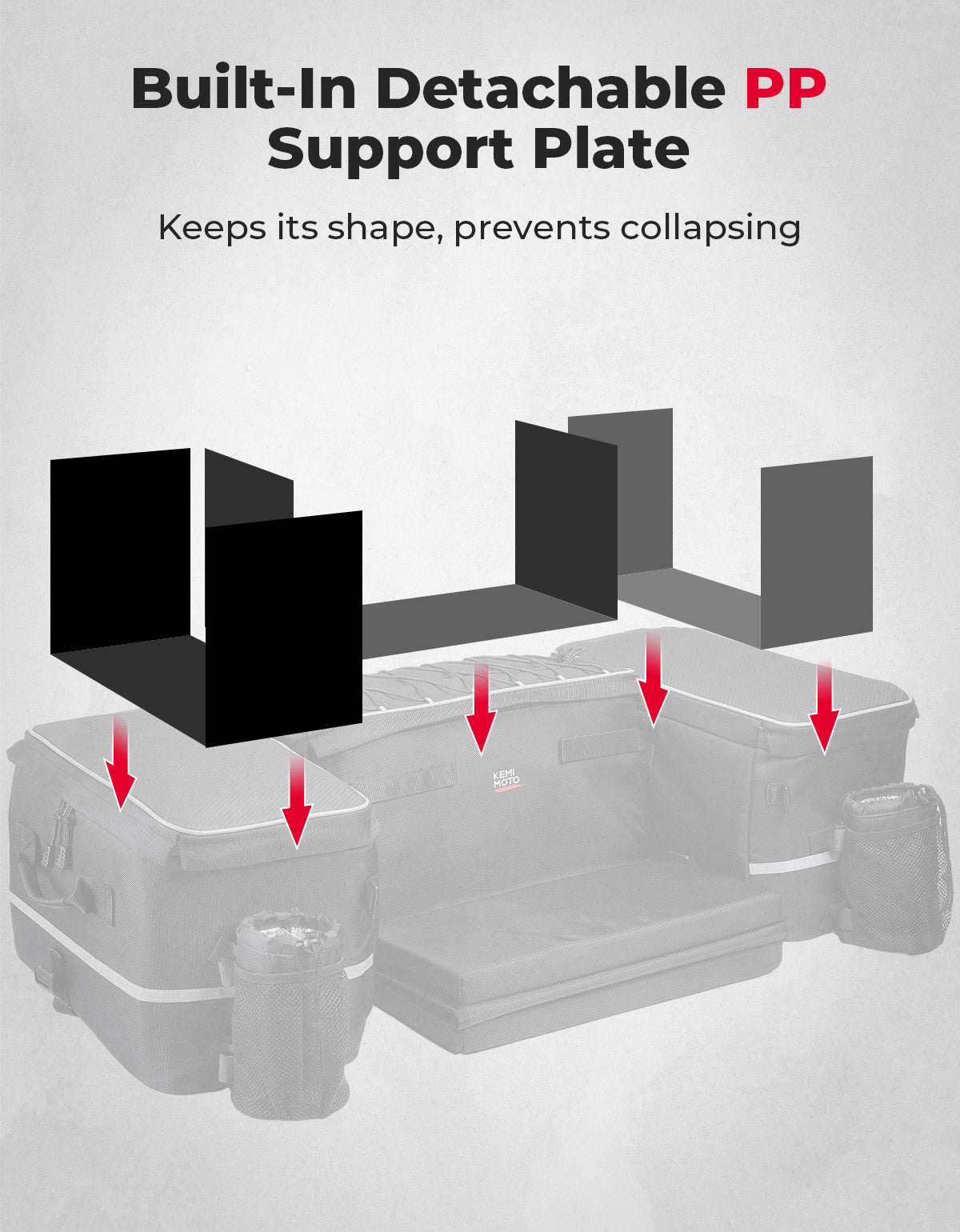 71L ATV Rear Seat Storage Bag with Cooler & Removable Cushion for Polaris, Can-Am - Kemimoto
