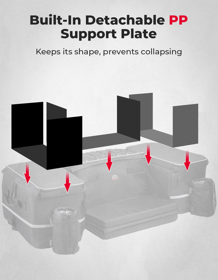 71L ATV Rear Seat Storage Bag with Cooler & Removable Cushion for Polaris, Can-Am