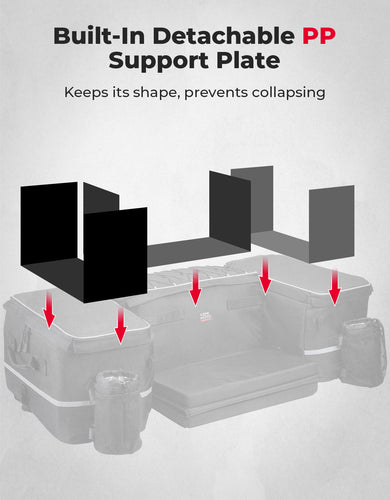 71L ATV Rear Seat Storage Bag with Cooler & Removable Cushion for Polaris, Can-Am - Kemimoto