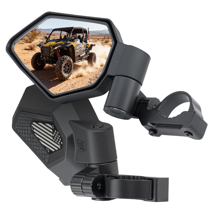 UTV Side Mirrors, Auto-Fold for RZR, Can-Am, Talon, Mule – US Flag Pattern