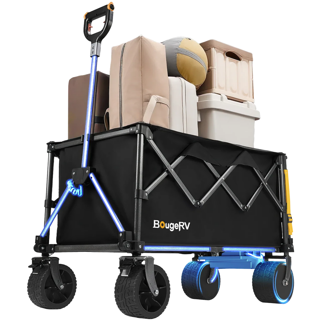 BougeRV Electric Foldable Utility Camping Wagon with Power Bank - Kemimoto