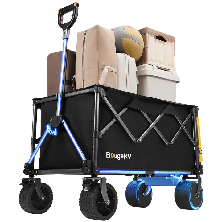 BougeRV Electric Foldable Utility Camping Wagon with Power Bank - Kemimoto