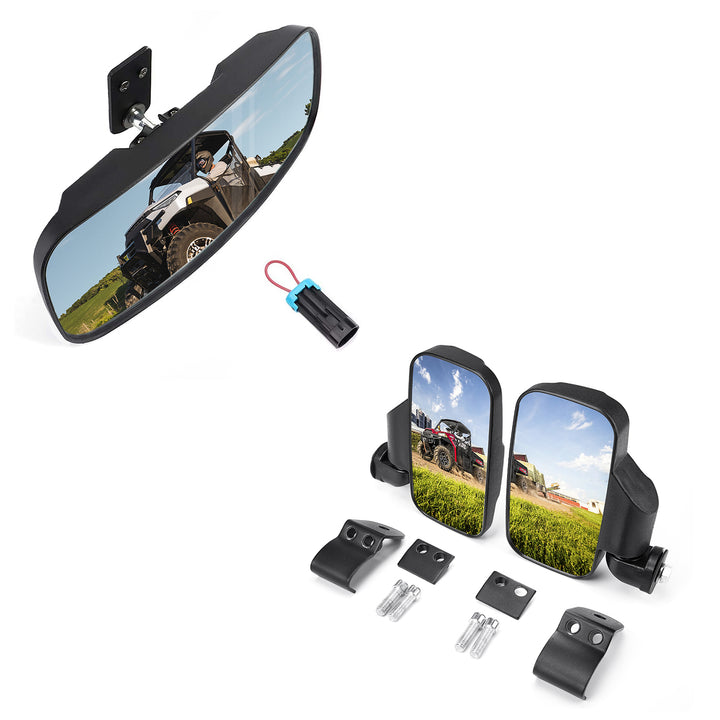 Rear View Mirror & Side Mirrors For Polaris Ranger 2015-2023