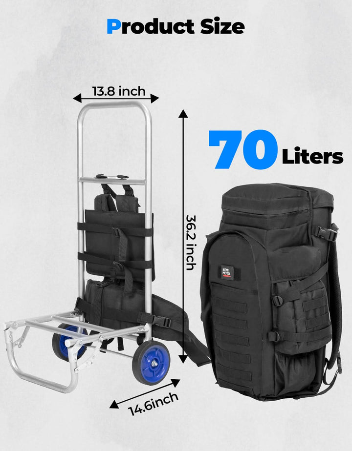 Large Capacity Travel Bag 70L for Hiking and Hunting - Kemimoto