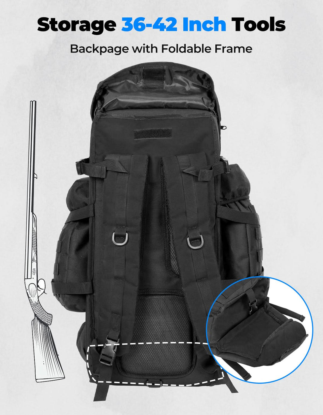 Large Capacity Travel Bag 70L for Hiking and Hunting - Kemimoto