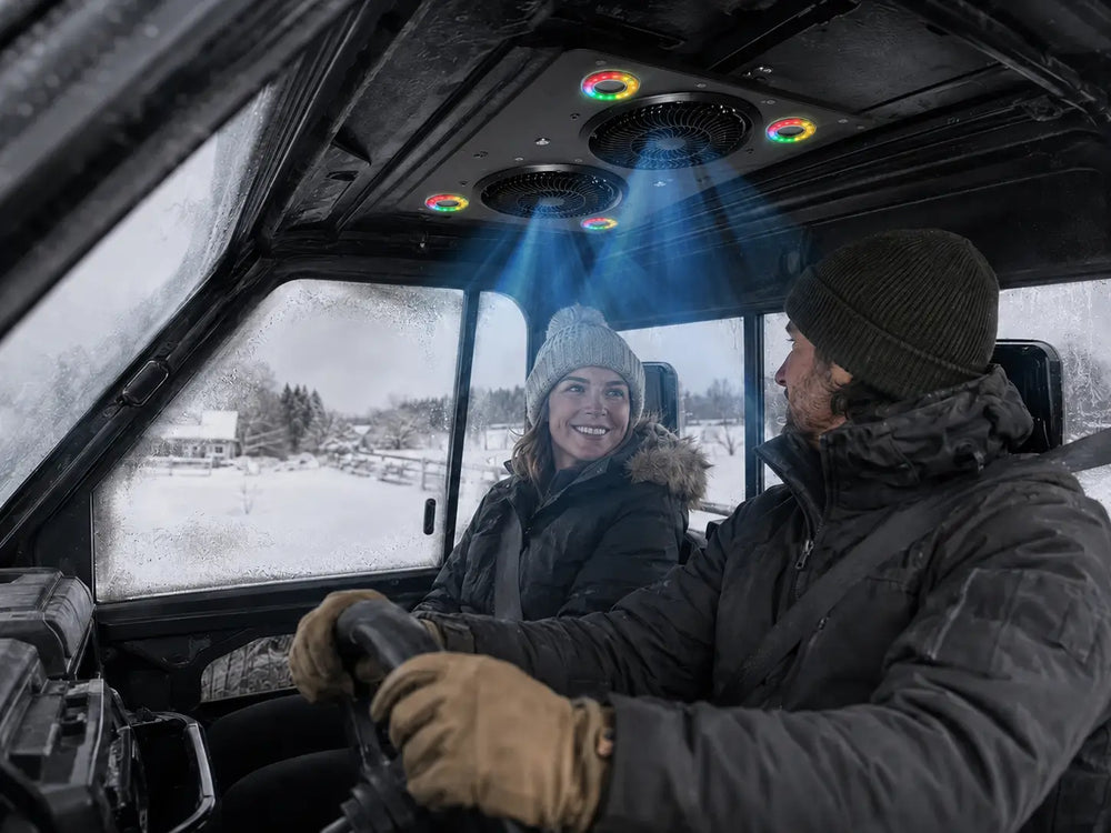 Winter cab airflow and fogging relief