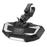Rear View Mirror with Light Built-in Rechargeable Battery for 1.65" -2" Roll Bar - Kemimoto
